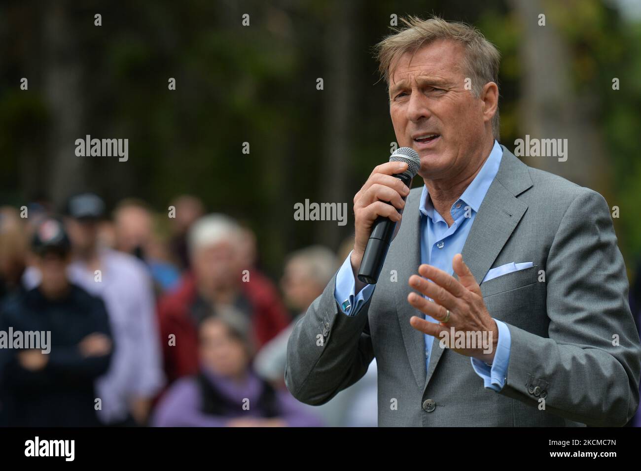 Maxime Bernier, leader of the People's Party of Canada, meets with his ...