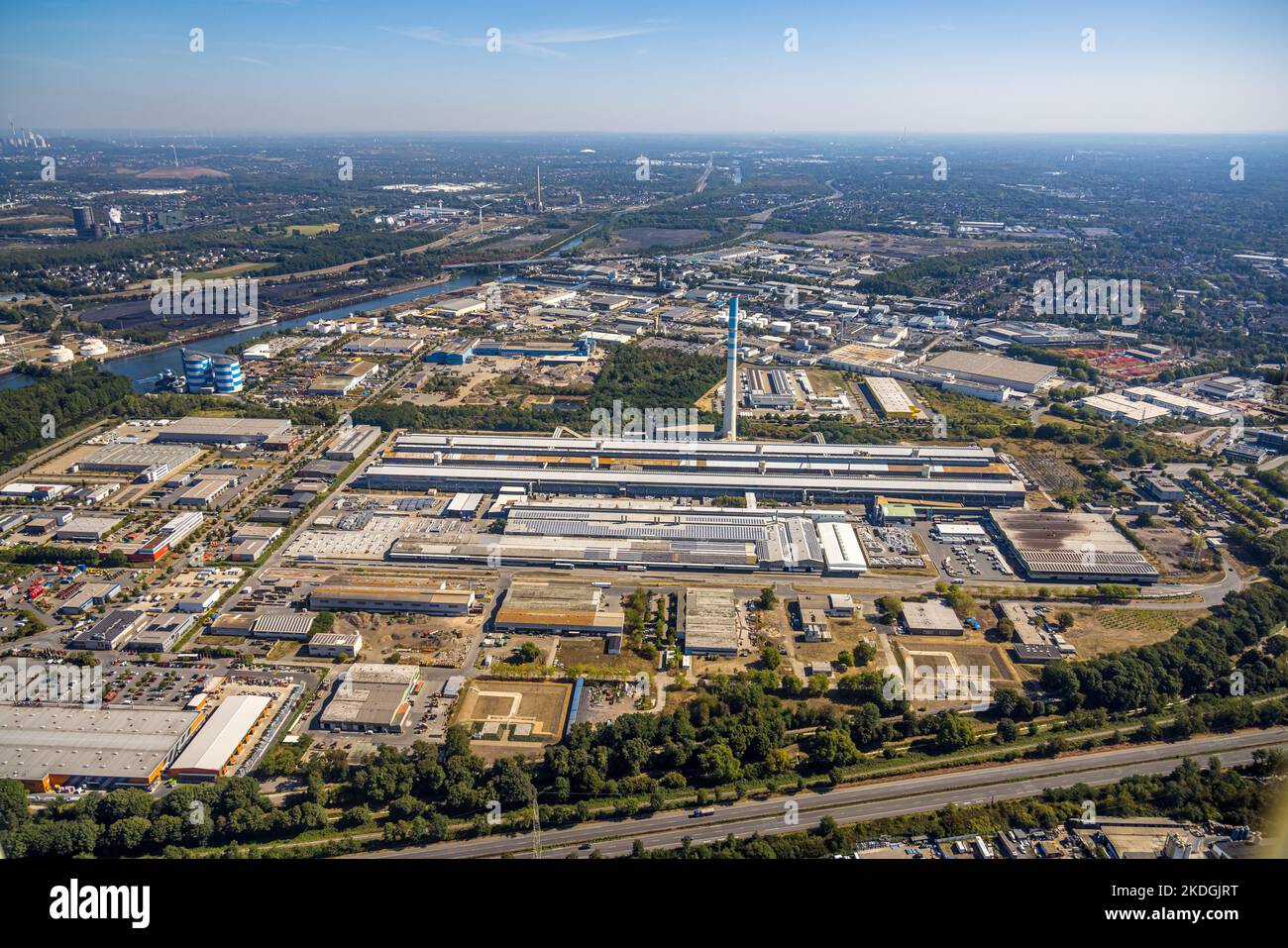 Aerial view, Trimet Aluminium SE plant site, Bergeborbeck, Essen, Ruhr ...