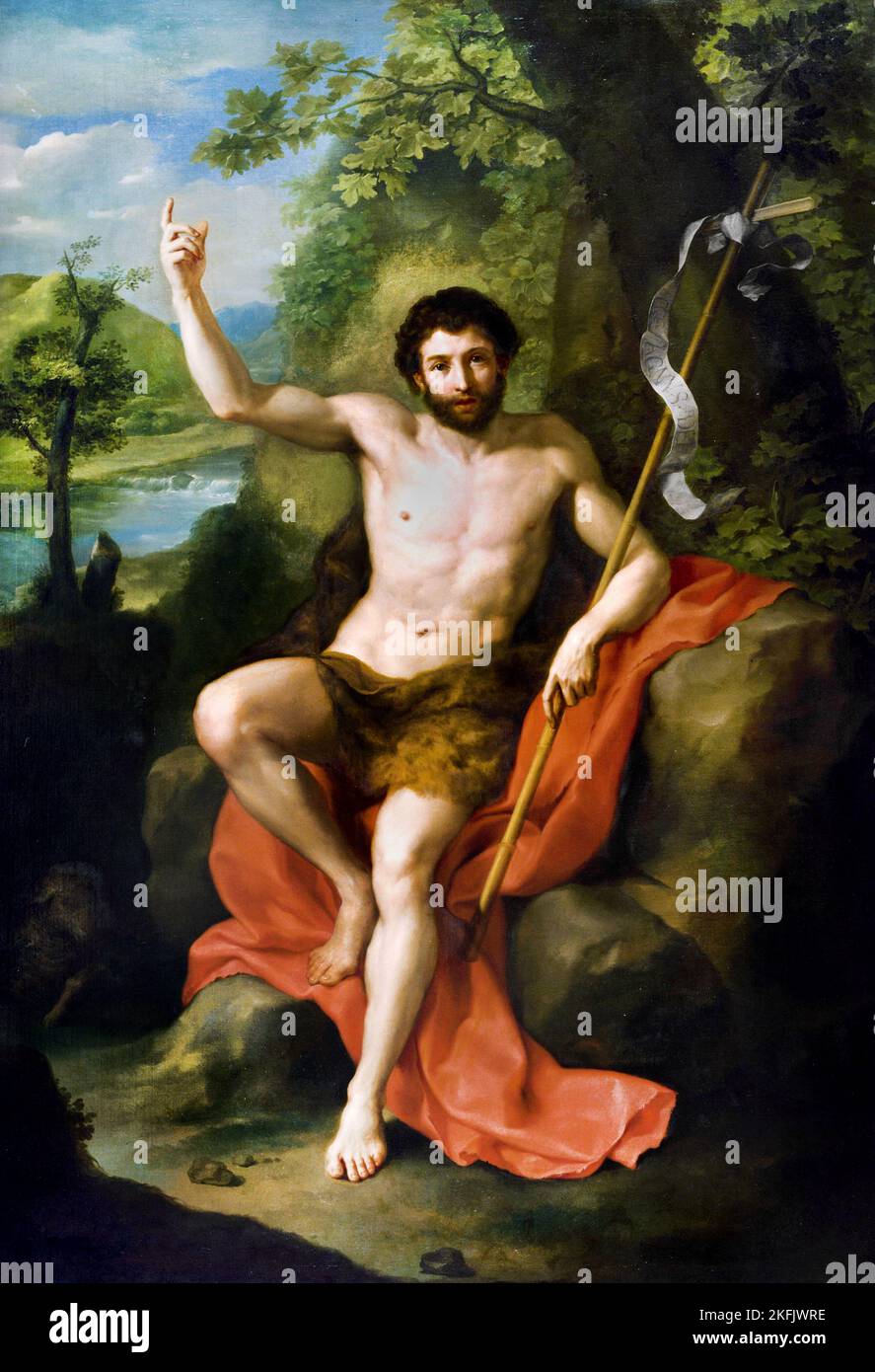 Anton Raphael Mengs; Saint John the Baptist Preaching in the Wilderness; Circa 1760; Oil on canvas; Museum of Fine Arts, Houston, USA. Stock Photo