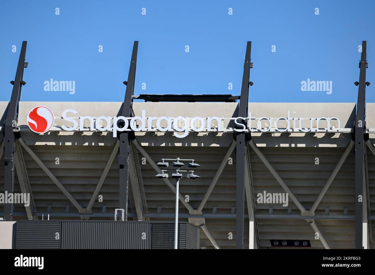 General overall view of Snapdragon Stadium, home of the San Diego State University football team and San Diego Wave FC NWSL team on Monday, Oct. 24, 2 Stock Photo