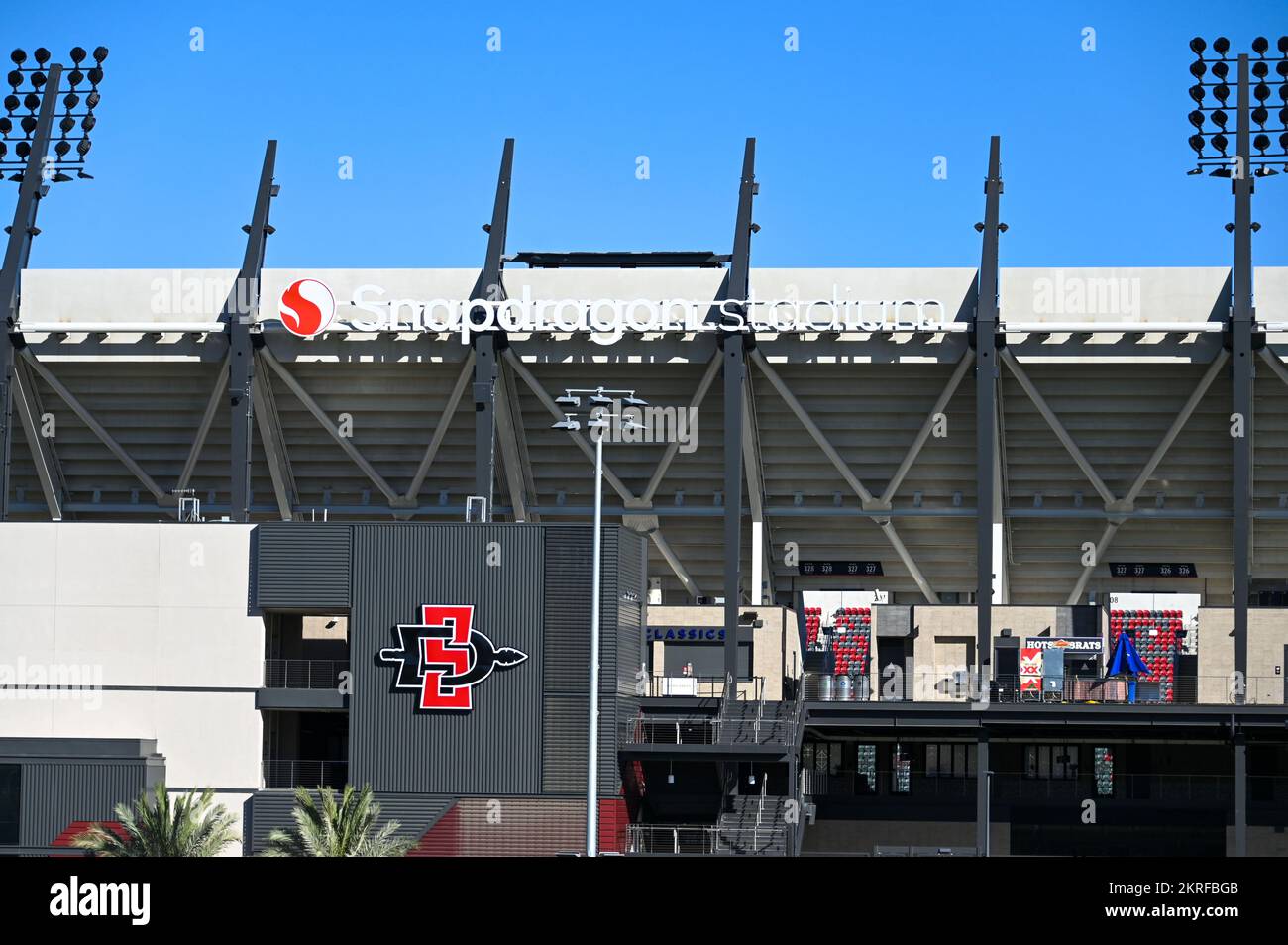 General overall view of Snapdragon Stadium, home of the San Diego State University football team and San Diego Wave FC NWSL team on Monday, Oct. 24, 2 Stock Photo