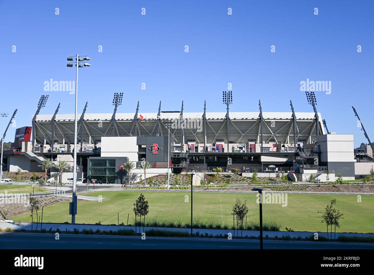 General overall view of Snapdragon Stadium, home of the San Diego State University football team and San Diego Wave FC NWSL team on Monday, Oct. 24, 2 Stock Photo