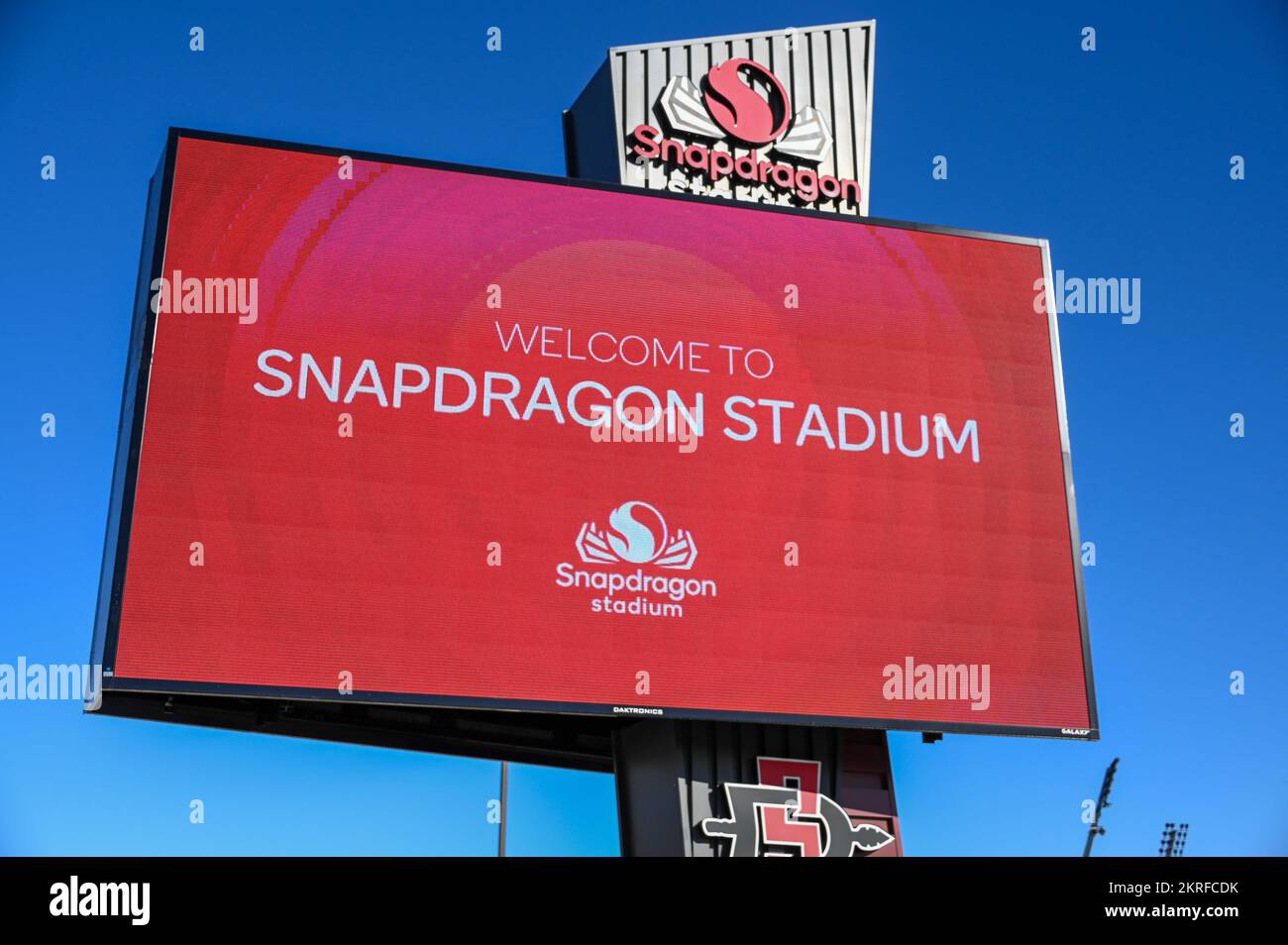 General overall view of Snapdragon Stadium, home of the San Diego State University football team and San Diego Wave FC NWSL team on Monday, Oct. 24, 2 Stock Photo