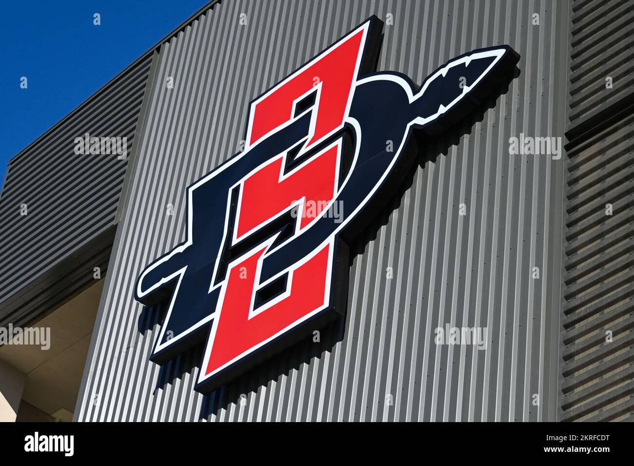 General overall view of Snapdragon Stadium, home of the San Diego State University football team and San Diego Wave FC NWSL team on Monday, Oct. 24, 2 Stock Photo