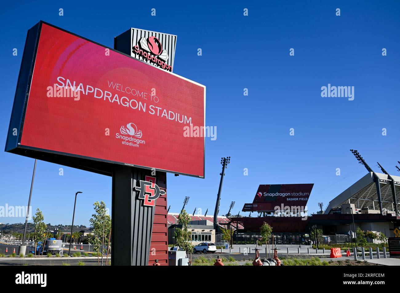 General overall view of Snapdragon Stadium, home of the San Diego State University football team and San Diego Wave FC NWSL team on Monday, Oct. 24, 2 Stock Photo