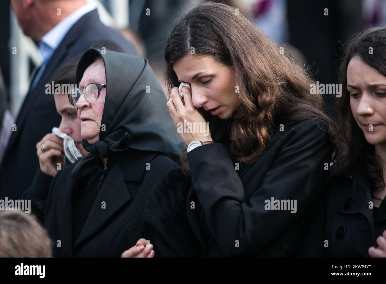 14.10.2013., Sotin, Croatia - Joint funerals of body remains of four Croatian soldiers and seven civilian victims exhumed in April 2013th from a mass grave in Sotin long time after war of independence that was fought from 1991 to 1995 against Serb-controlled Yugoslav People's Army (JNA) and local Serb forces. Photo: Davor Javorovic/PIXSELL Stock Photo