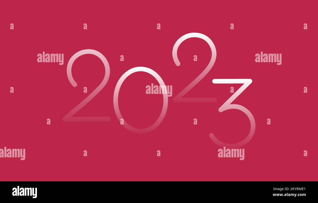 Vector 2023 new year numbers color of the year 2023 viva magenta  Stock Vector