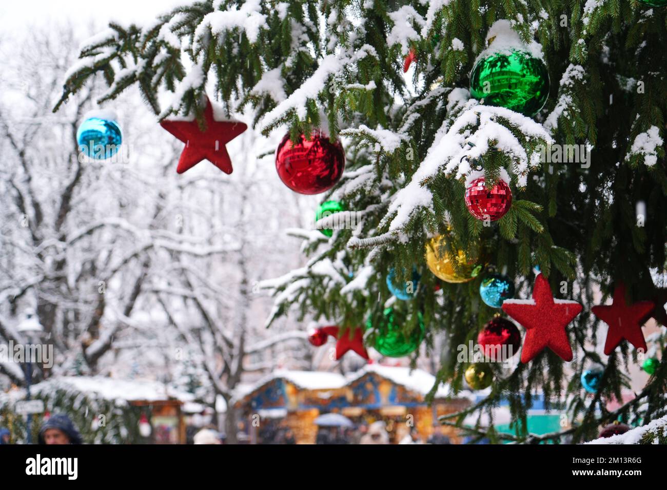 Christmas market decoration as a symbol of winter holidays and the New Year. Colmar. Alsace. France. Stock Photo