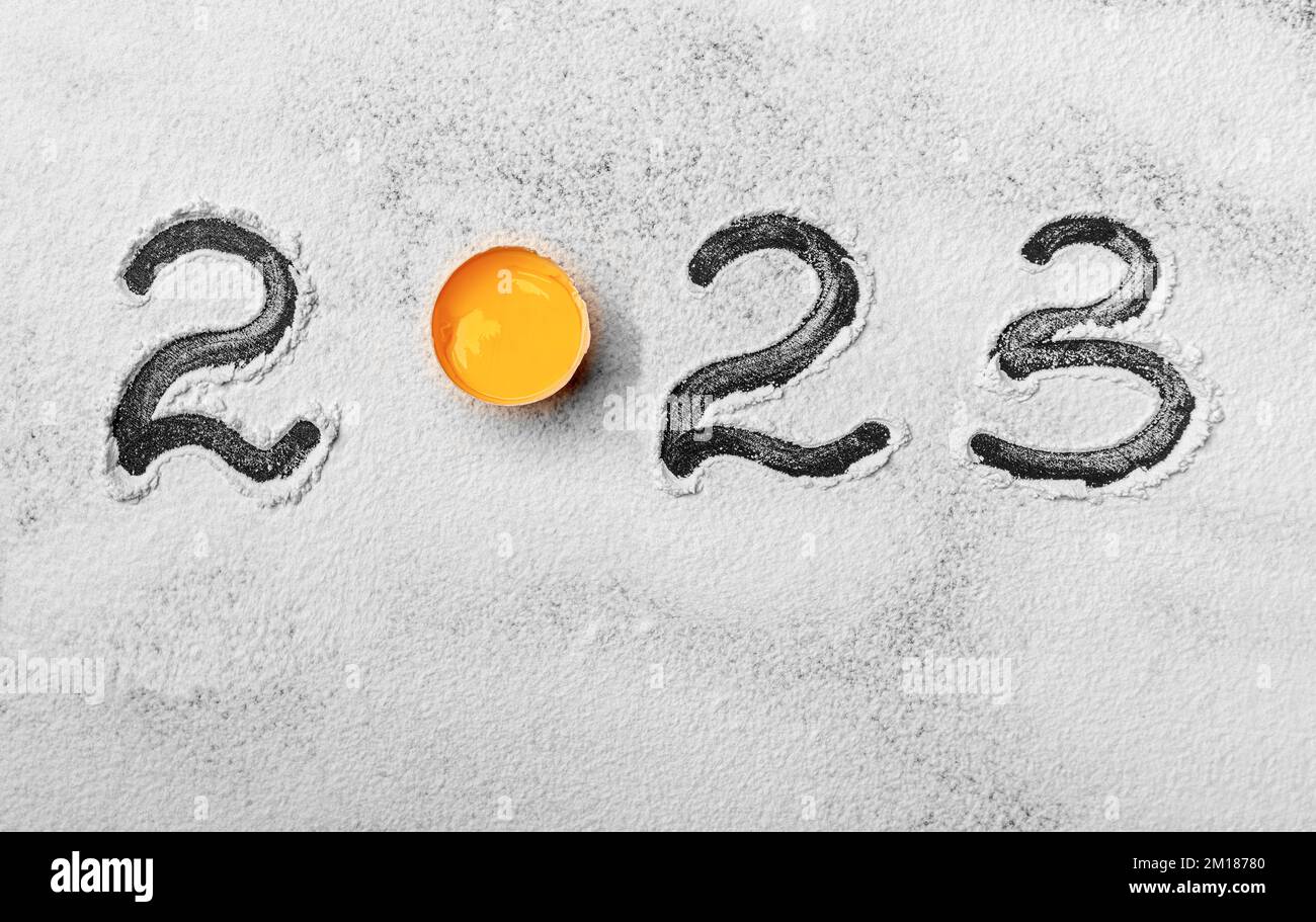 2023 and egg. New Year. Stock Photo