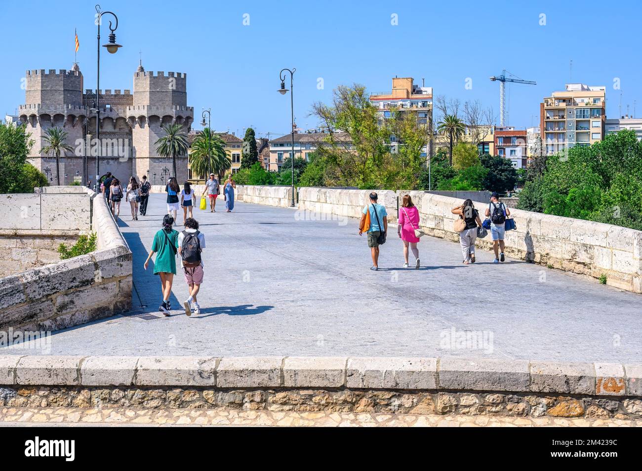 Torres de Serranos in Valencia, Spain Stock Photo