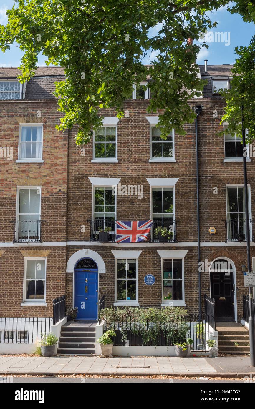 Captain Bligh House, former home of William Bligh, commander of 'The Bounty' on Lambeth Road, Lambeth, London, UK. Stock Photo