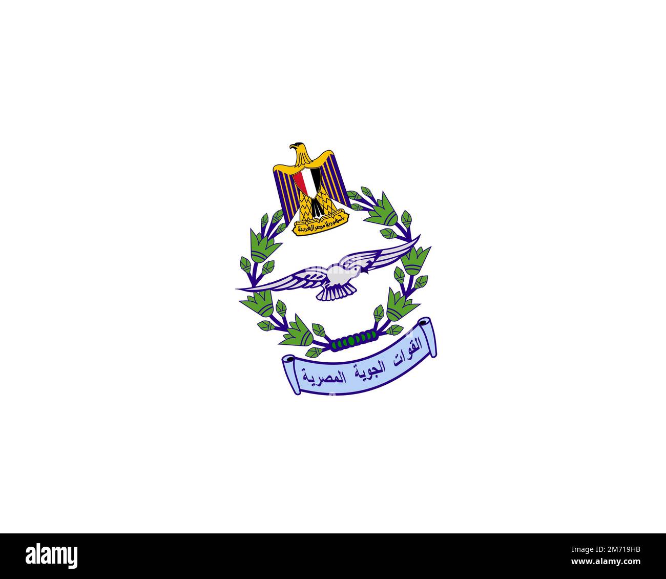 Egyptian Air Force, Rotated Logo, White Background Stock Photo