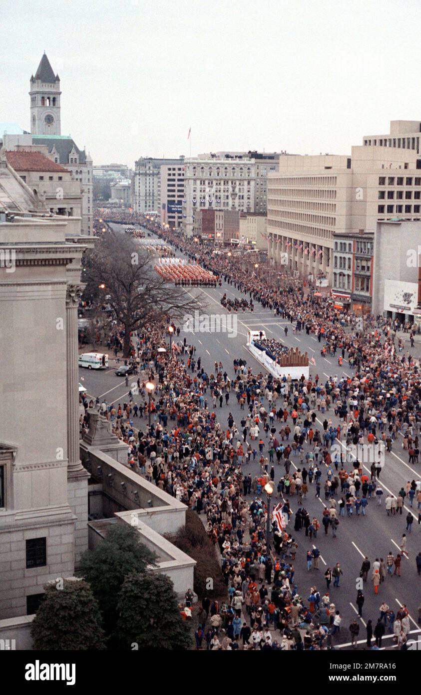 A view of The Mormon Tabernacle Choir, the last group of perform in the Inauguration Day parade. Base: Washington State: District Of Columbia (DC) Country: United States Of America (USA) Stock Photo