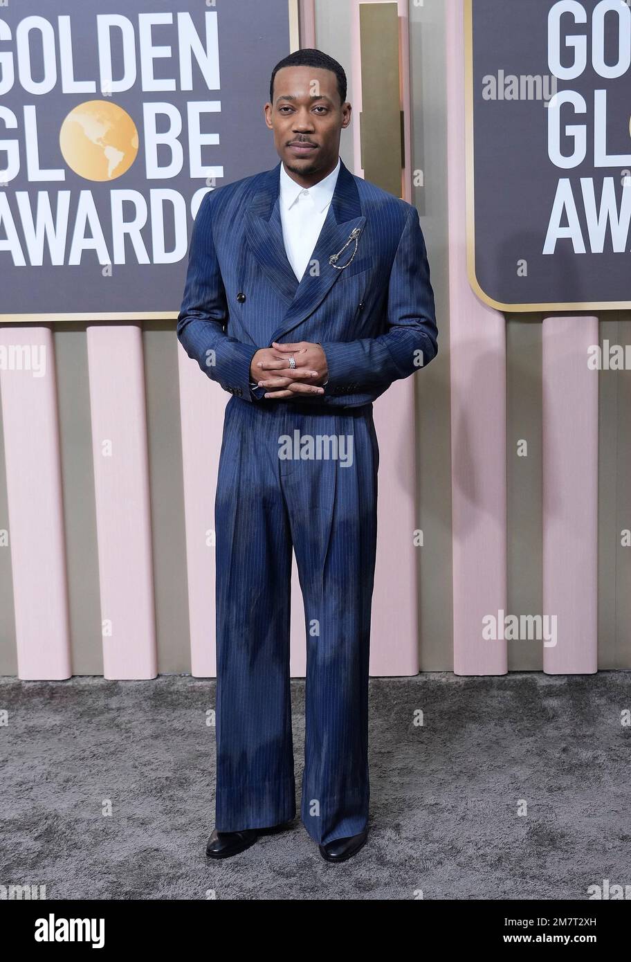 Los Angeles, USA. 10th Jan, 2023. Tyler Williams arrives at the 80th Annual Golden Globe Awards held at The Beverly Hilton on January 10, 2023 in Los Angeles, CA, USA (Photo by Sthanlee B. Mirador/Sipa USA) Credit: Sipa USA/Alamy Live News Stock Photo