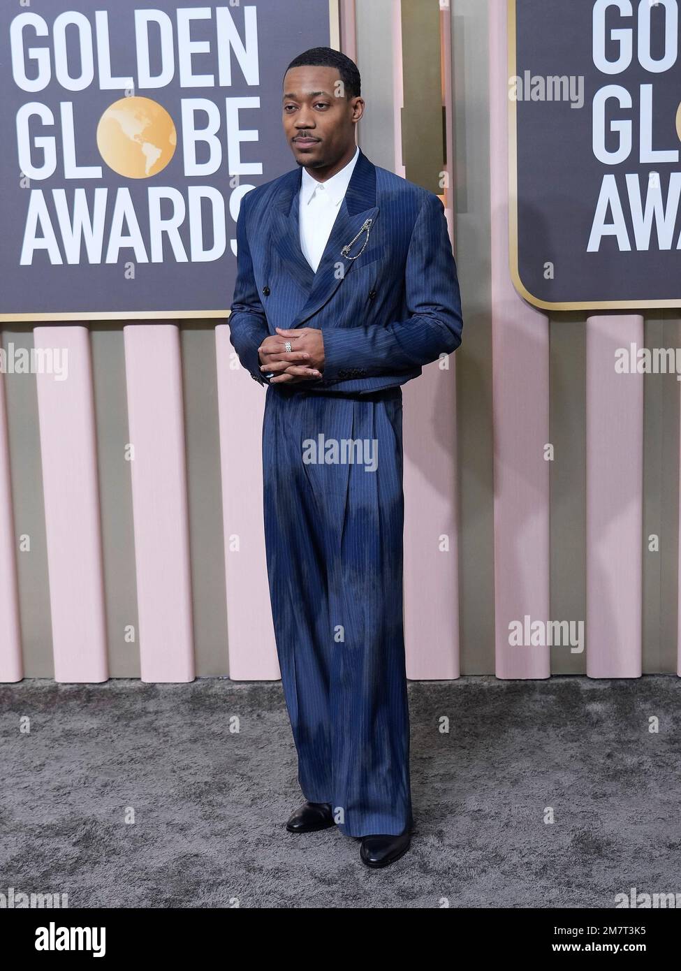 Los Angeles, USA. 10th Jan, 2023. Tyler Williams arrives at the 80th Annual Golden Globe Awards held at The Beverly Hilton on January 10, 2023 in Los Angeles, CA, USA (Photo by Sthanlee B. Mirador/Sipa USA) Credit: Sipa USA/Alamy Live News Stock Photo