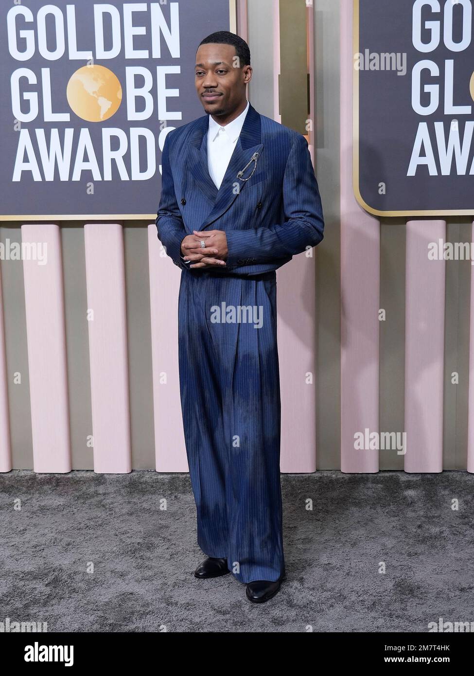 Los Angeles, USA. 10th Jan, 2023. Tyler Williams arrives at the 80th Annual Golden Globe Awards held at The Beverly Hilton on January 10, 2023 in Los Angeles, CA, USA (Photo by Sthanlee B. Mirador/Sipa USA) Credit: Sipa USA/Alamy Live News Stock Photo