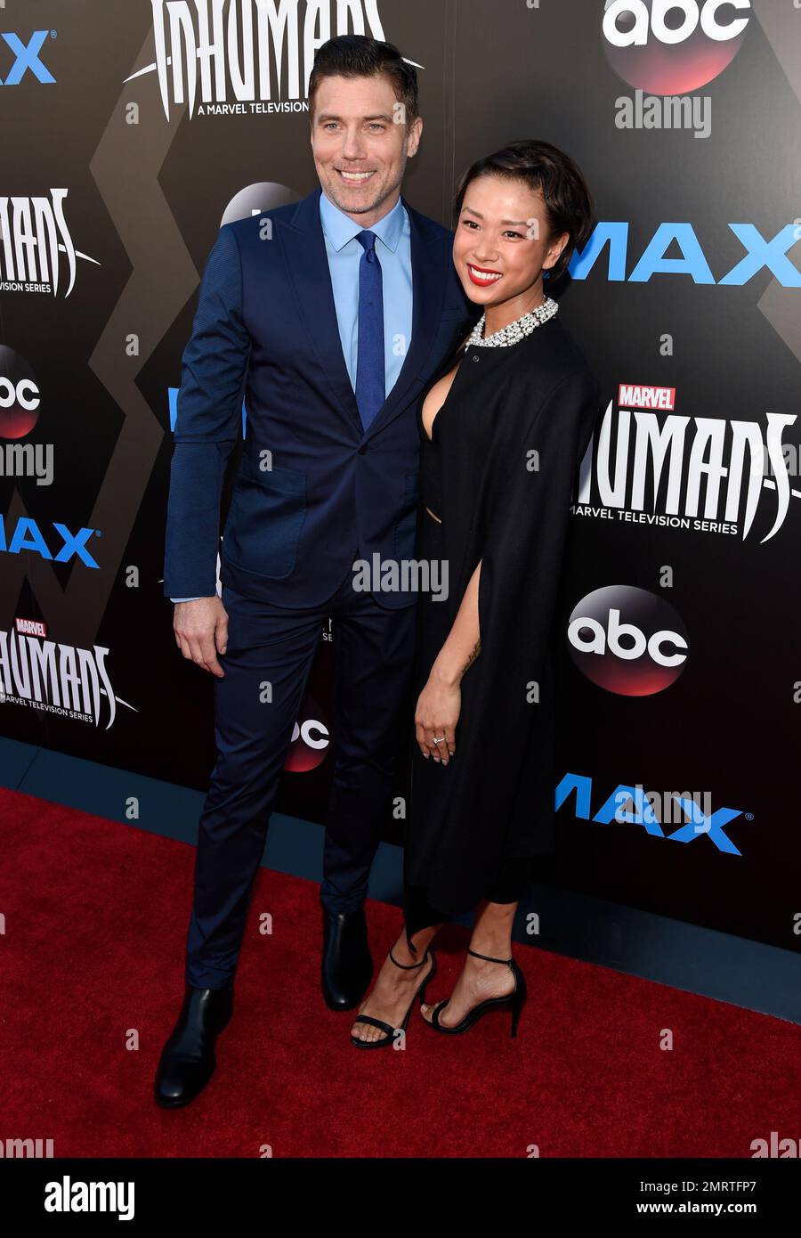 Anson Mount, left, and Darah Trang arrive at the world premiere of ...