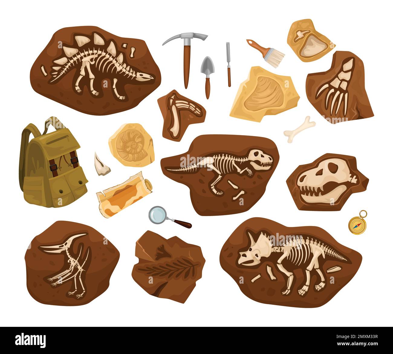 Dinosaur skull in rock Stock Vector Images - Alamy