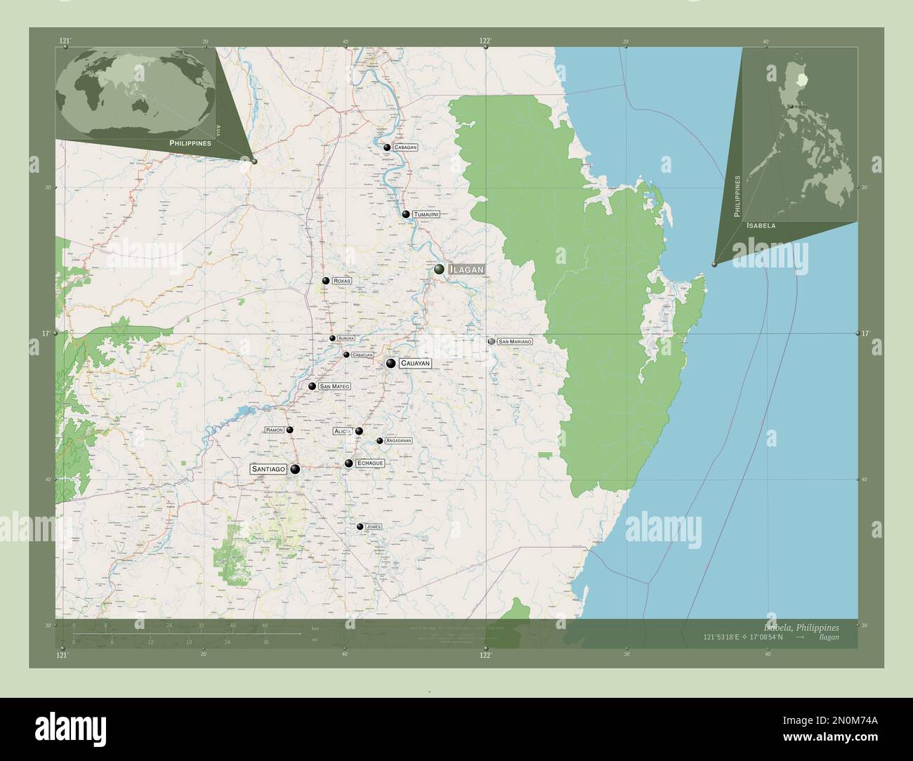 Isabela, province of Philippines. Open Street Map. Locations and names ...