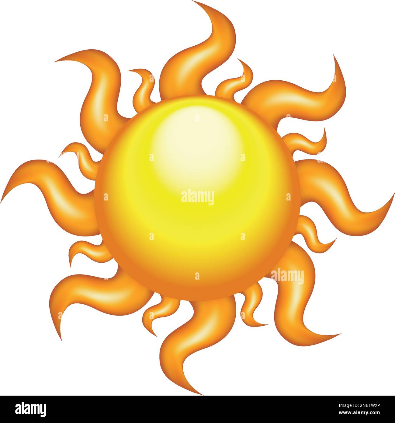 isolated glossy sun vector illustration Stock Vector