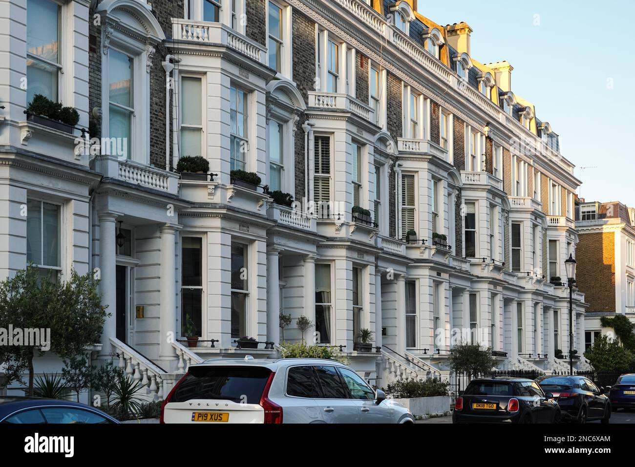 Victorian terrace houses in Kensington, London England United Kingdom UK Stock Photo