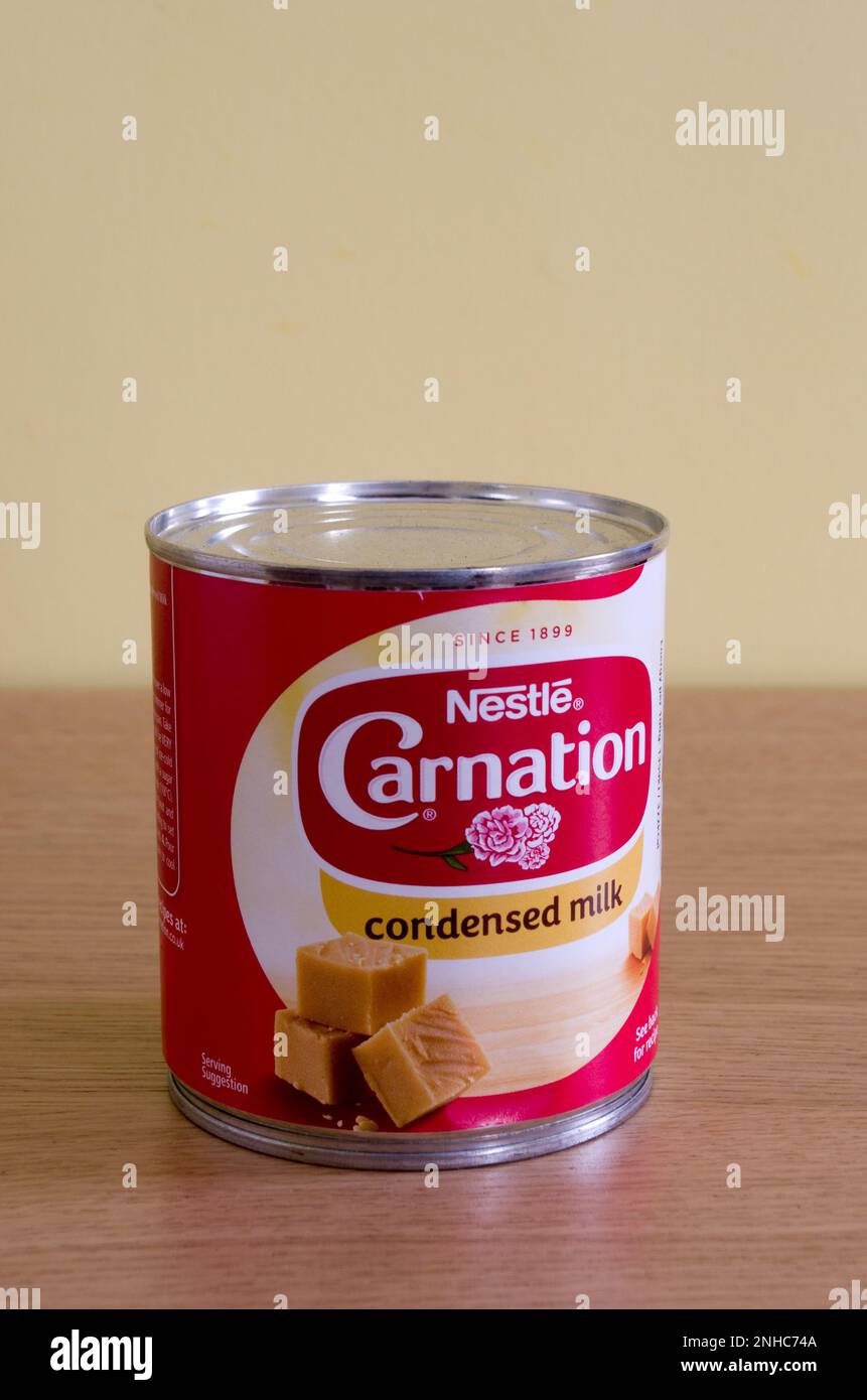 Can of Nestle Carnation Condensed Milk, UK Stock Photo