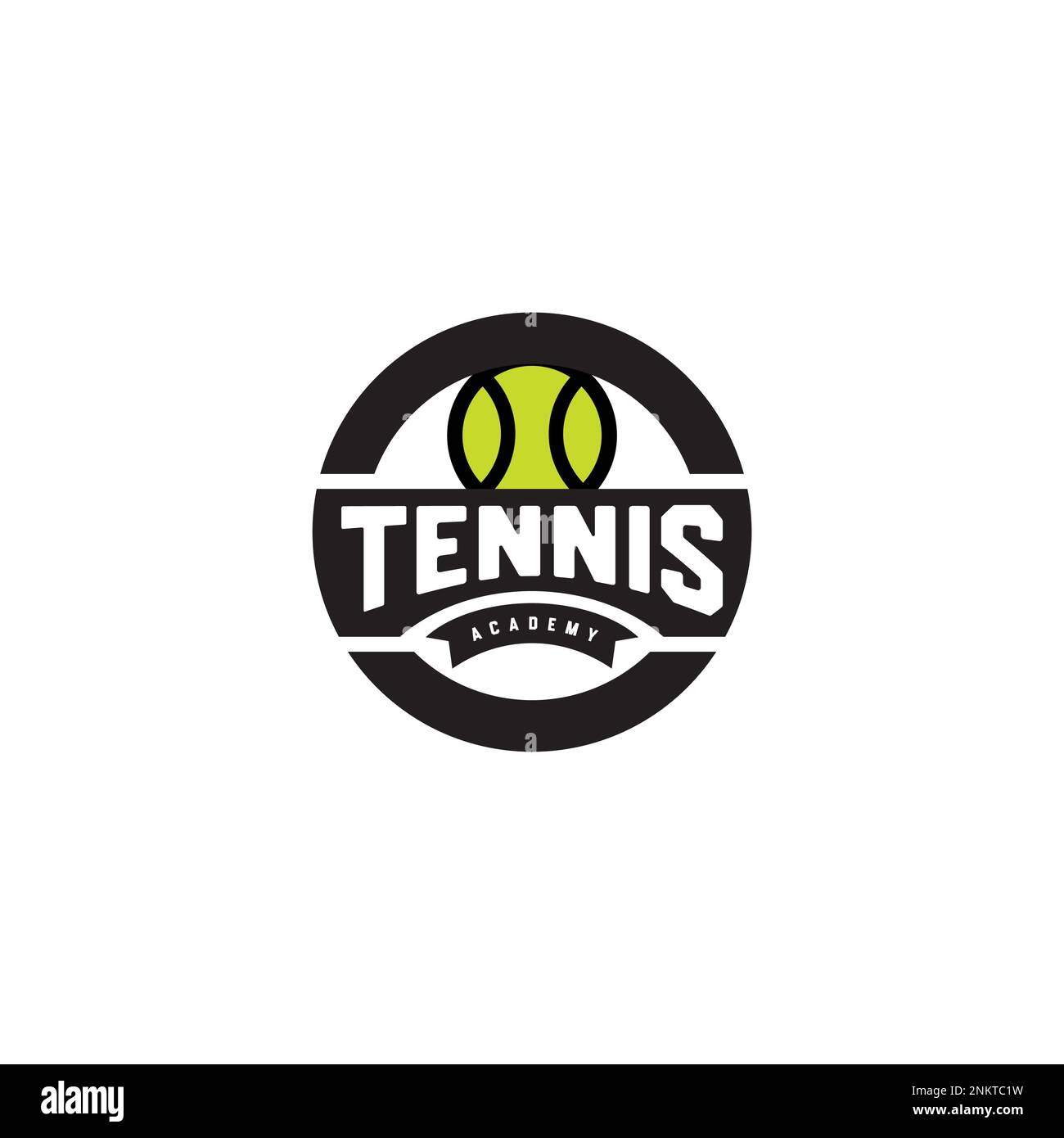 Tennis badge logo template. tennis academy logo. tennis ball icon Stock Vector