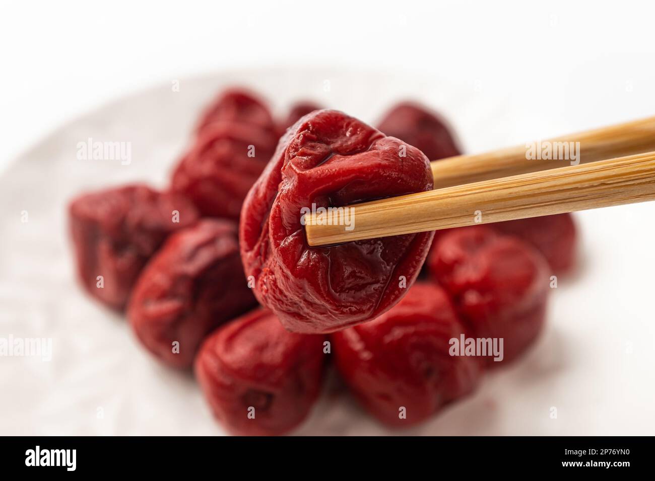 Japanese food culture. Chinese plum food. salted food Stock Photo