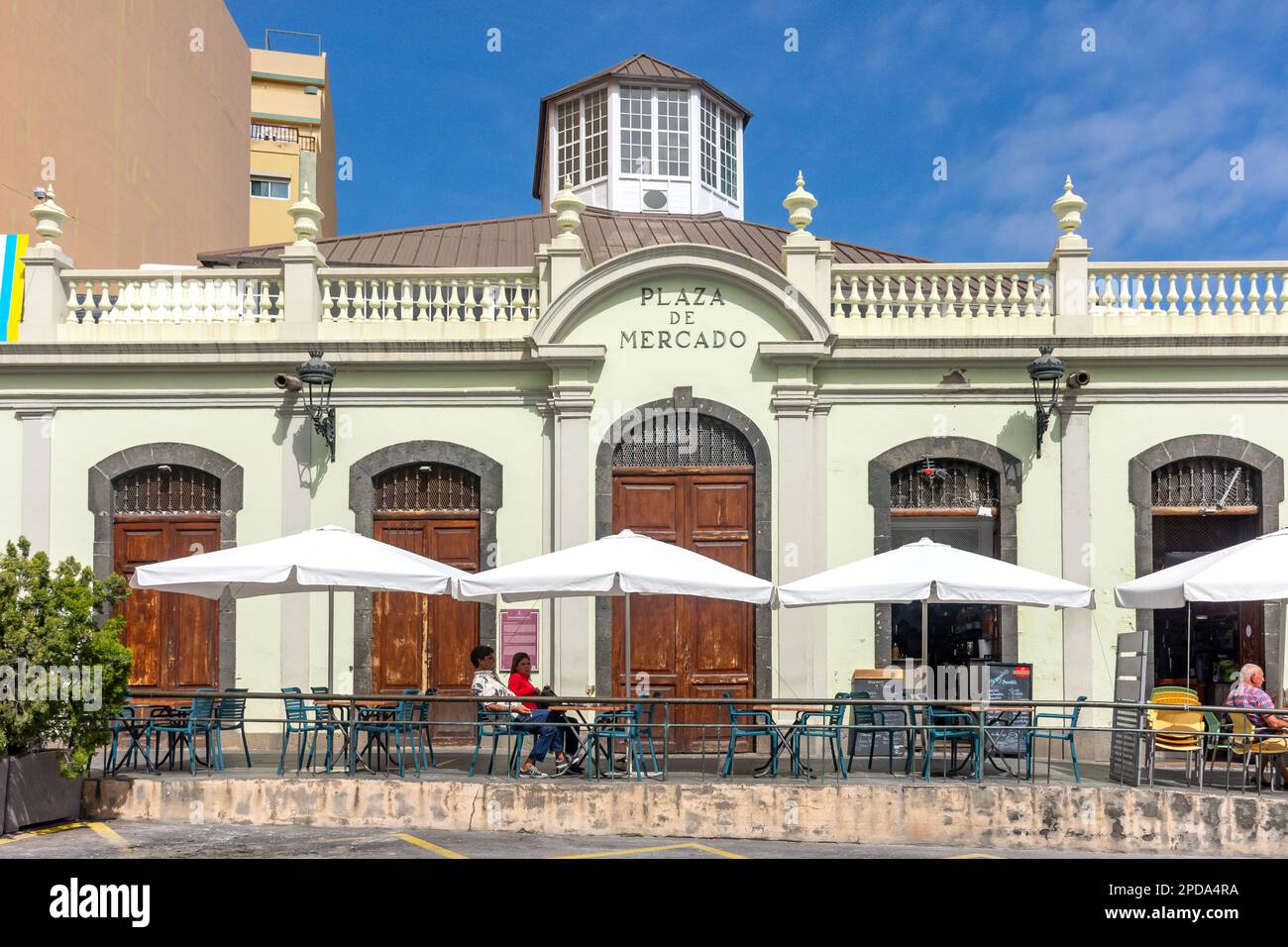 Plaza de Mercado,  Avenue el Puente, Santa Cruz de La Palma, La Palma, Canary Islands, Kingdom of Spain Stock Photo