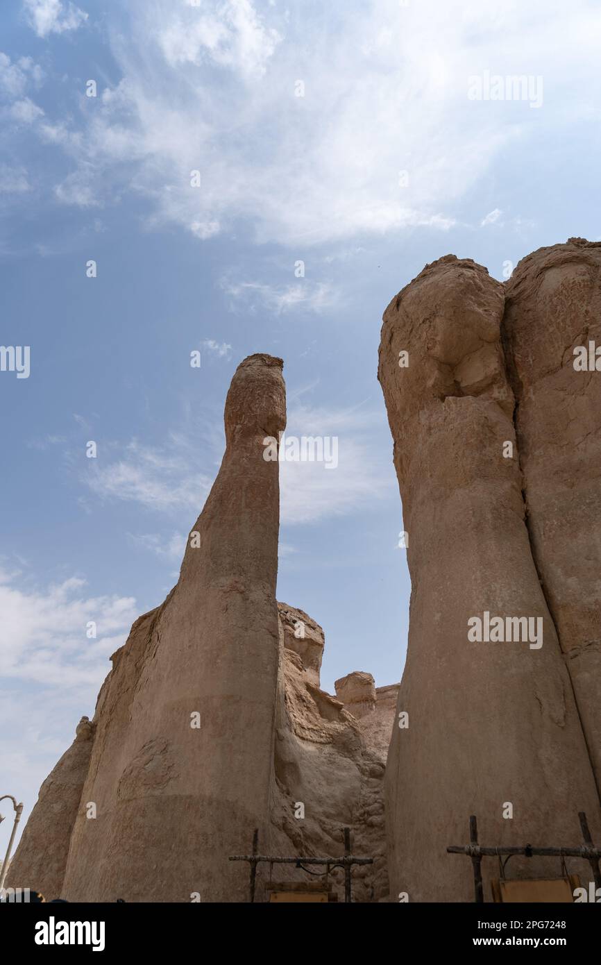 Al-Qarah Mountain or Jabal Al-Qarah, Al Hofuf Saudi Arabia Stock Photo