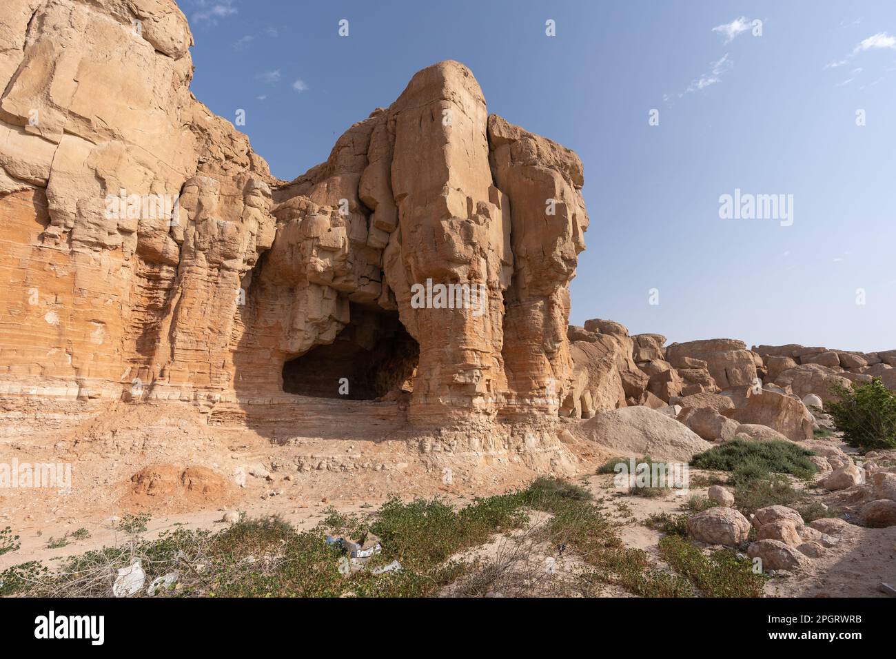 Al-Qarah Mountain or Jabal Al-Qarah, Al Hofuf Saudi Arabia Stock Photo