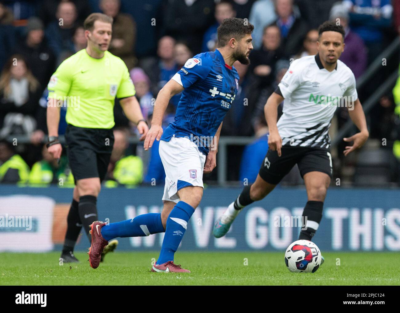 Derby County Football Team v Ipswich Town FC at Pride Park Stadium in Derby, UK on 01 April 2023.  Pictured {******} (Caption*******) at Pride Park Stadium, Derby, Uk  Credit: Mark Dunn/Alamy Live News Stock Photo