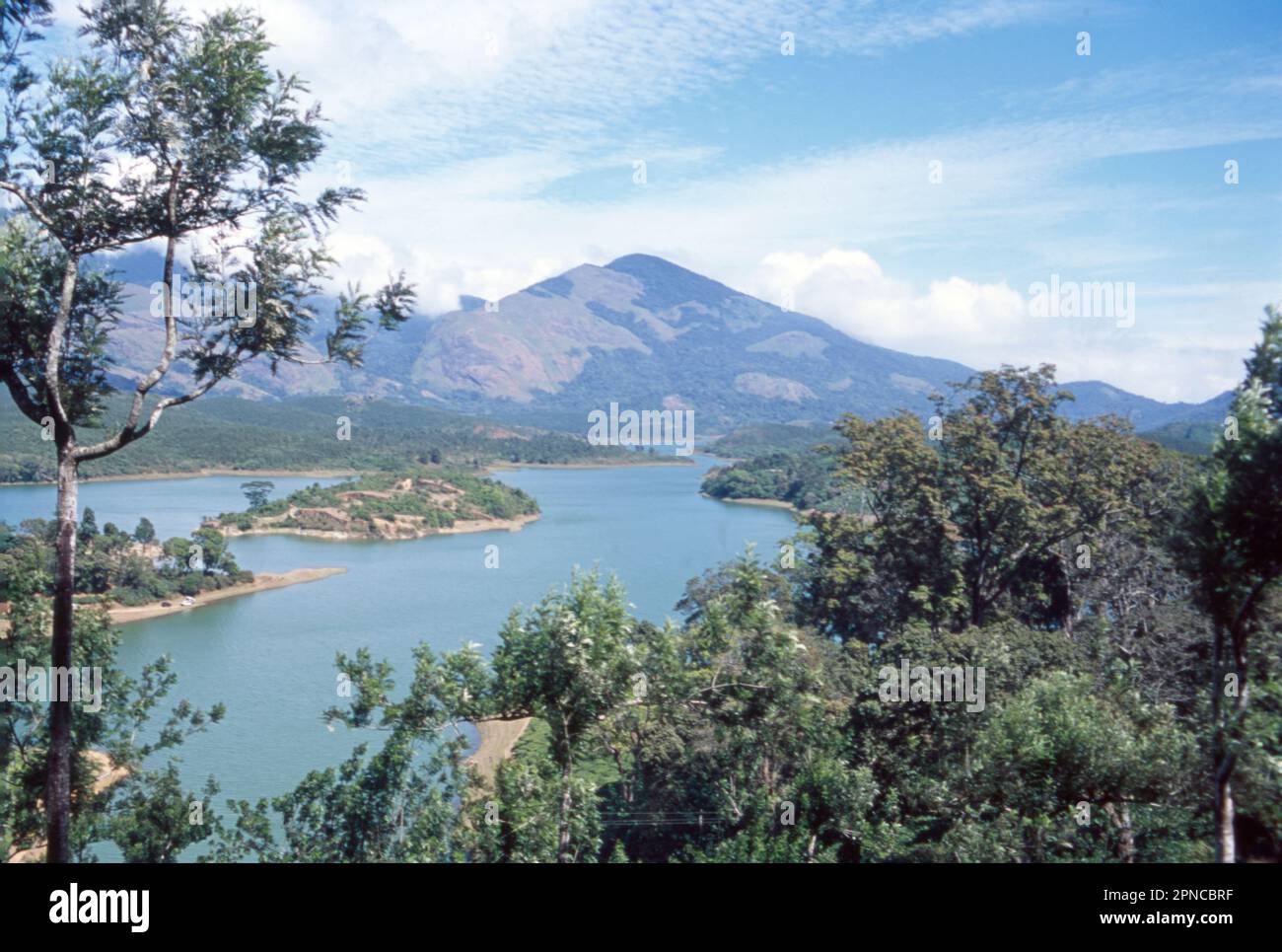 Munnar is a town in the Western Ghats mountain range in India’s Kerala state. A hill station and former resort for the British Raj elite, it's surrounded by rolling hills dotted with tea plantations established in the late 19th century. Eravikulam National Park, a habitat for the endangered mountain goat Nilgiri tahr, is home to the Lakkam Waterfalls, hiking trails and 2,695m-tall Anamudi Peak. Stock Photo