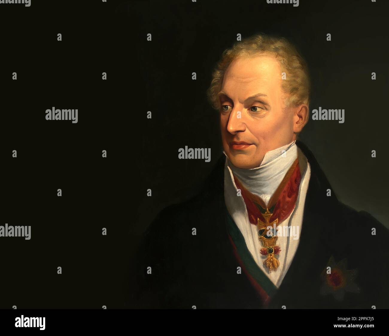 Portrait of Prince Klemens Wenzel von Metternich, 1773-1859, statesman in Imperial Austria, digital edited according to a painting Stock Photo