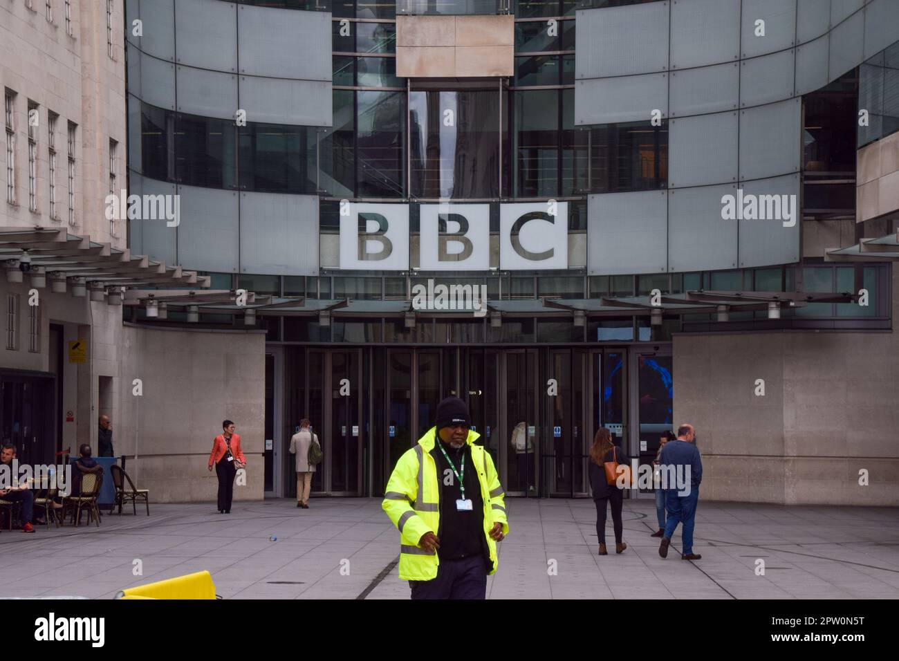 London, UK. 28th Apr, 2023. General view of Broadcasting House, the BBC headquarters in Central London. BBC chair Richard Sharp has resigned after it emerged that he failed to declare his role in a Â£800,000 loan made to former Prime Minister Boris Johnson. (Credit Image: © Vuk Valcic/SOPA Images via ZUMA Press Wire) EDITORIAL USAGE ONLY! Not for Commercial USAGE! Credit: ZUMA Press, Inc./Alamy Live News Stock Photo