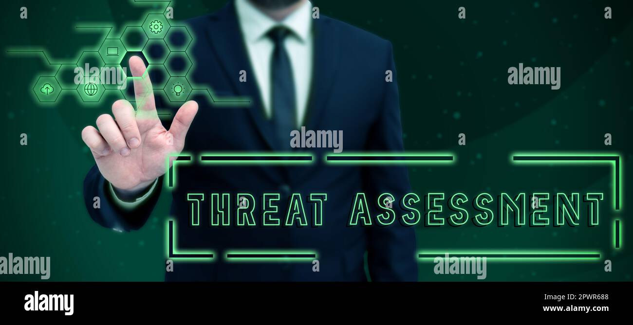 Writing displaying text Threat Assessment, Concept meaning determining ...