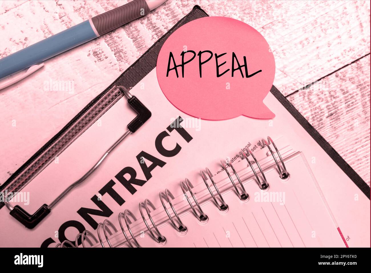 Handwriting text Appeal. Word for an application to a higher court for a decision to be reversed Stock Photo