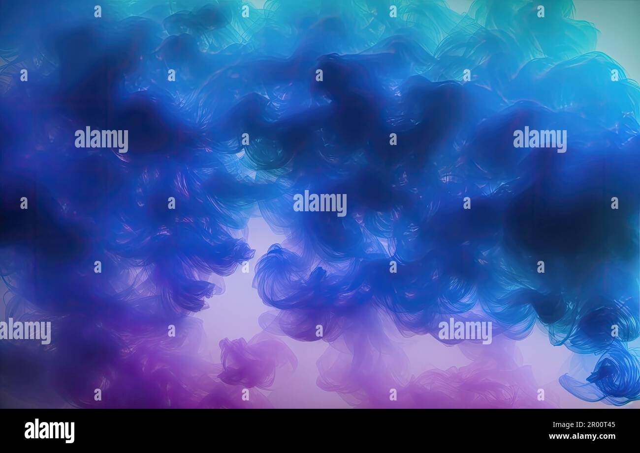 Color mist background. Paint water wave. Blue glowing sparkling glitter ...