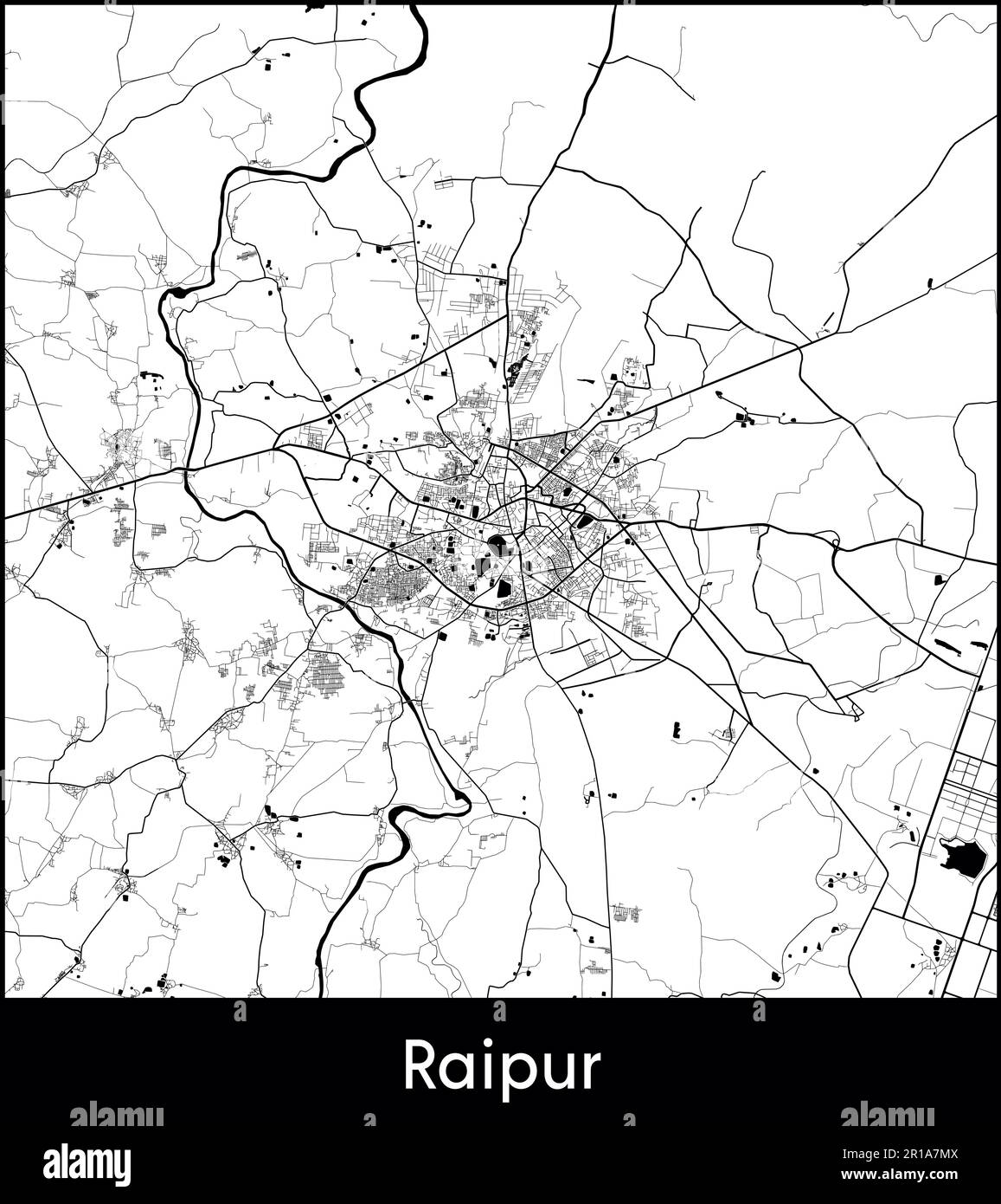 City Map Asia India Raipur vector illustration Stock Vector