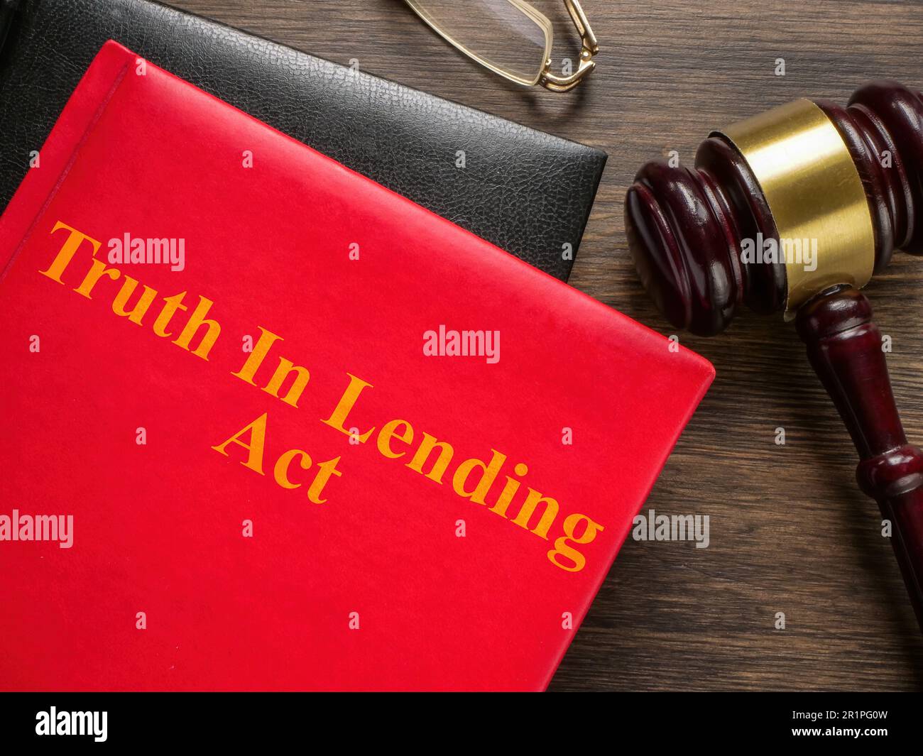 Book truth in lending act TILA and gavel. Stock Photo