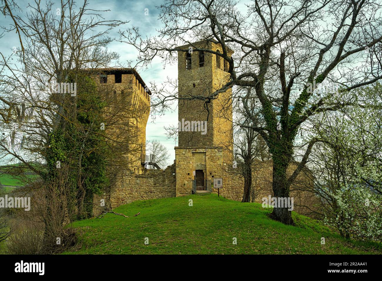 The castle of Sarzano is one of the medieval castles of the Matildic lands. Casina , Reggio Emilia province, Emilia Romagna, Italy, Europe Stock Photo