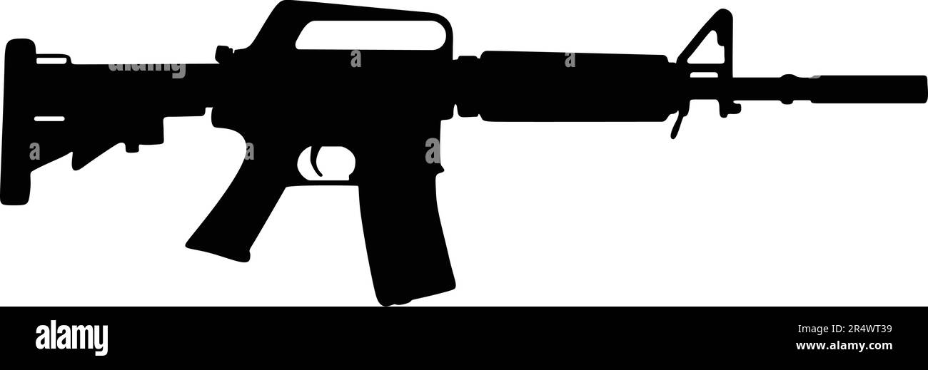 Black silhouette rifle gun vector illustration Stock Vector