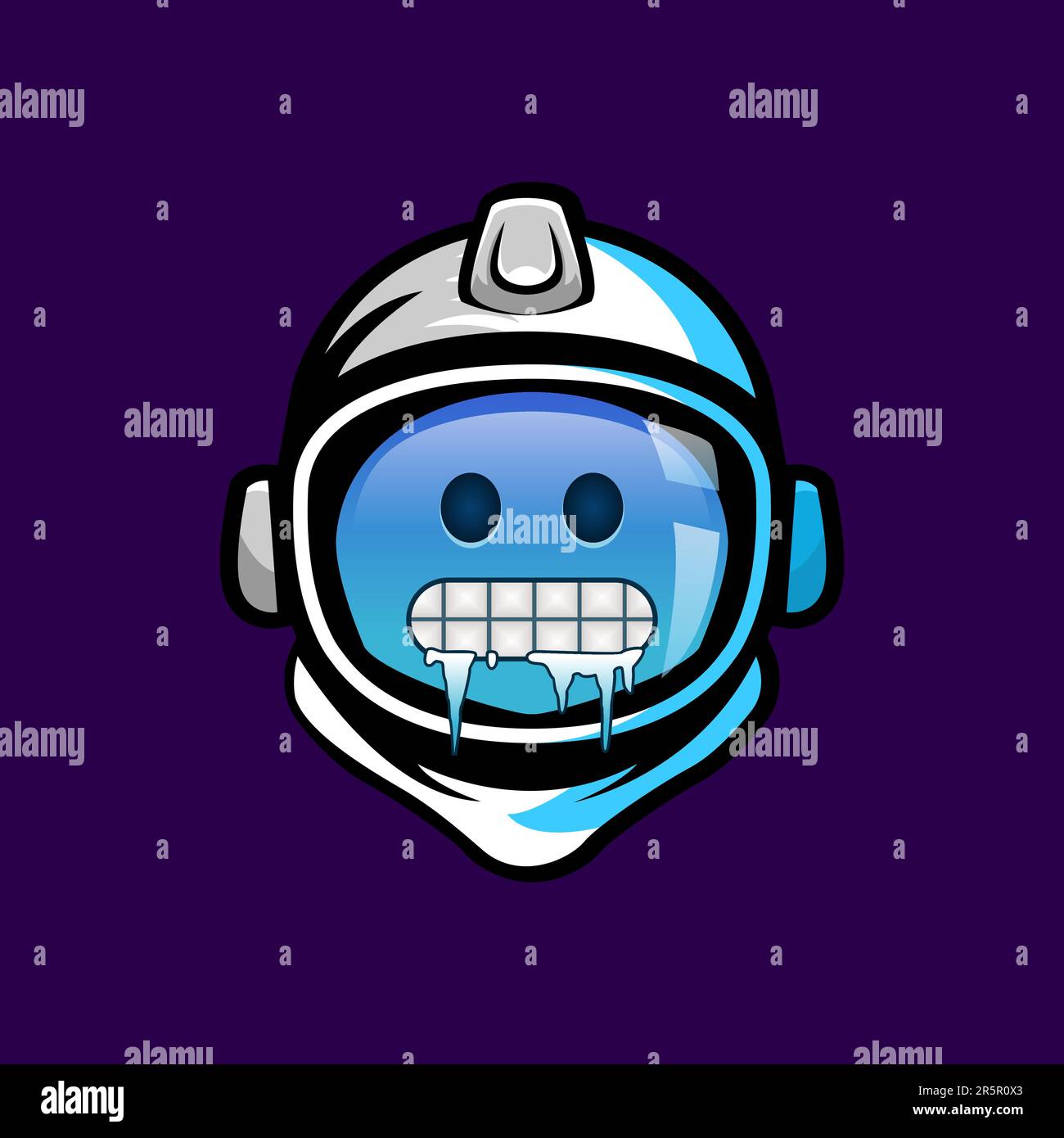 Freeze Emoji with astronaut helmet. Space suit helmet Stock Vector ...