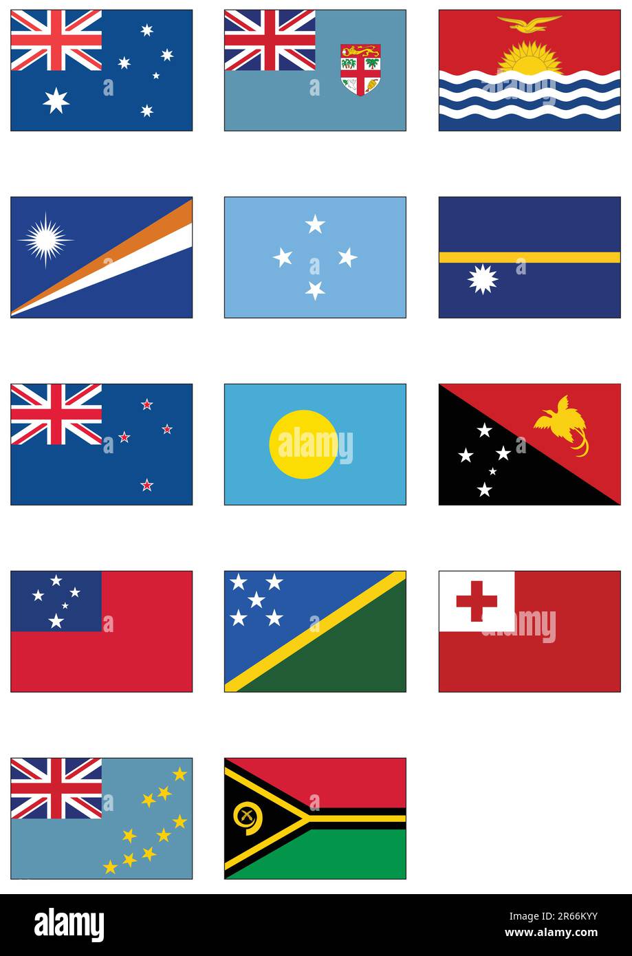 Flags of oceania Stock Vector Images - Alamy