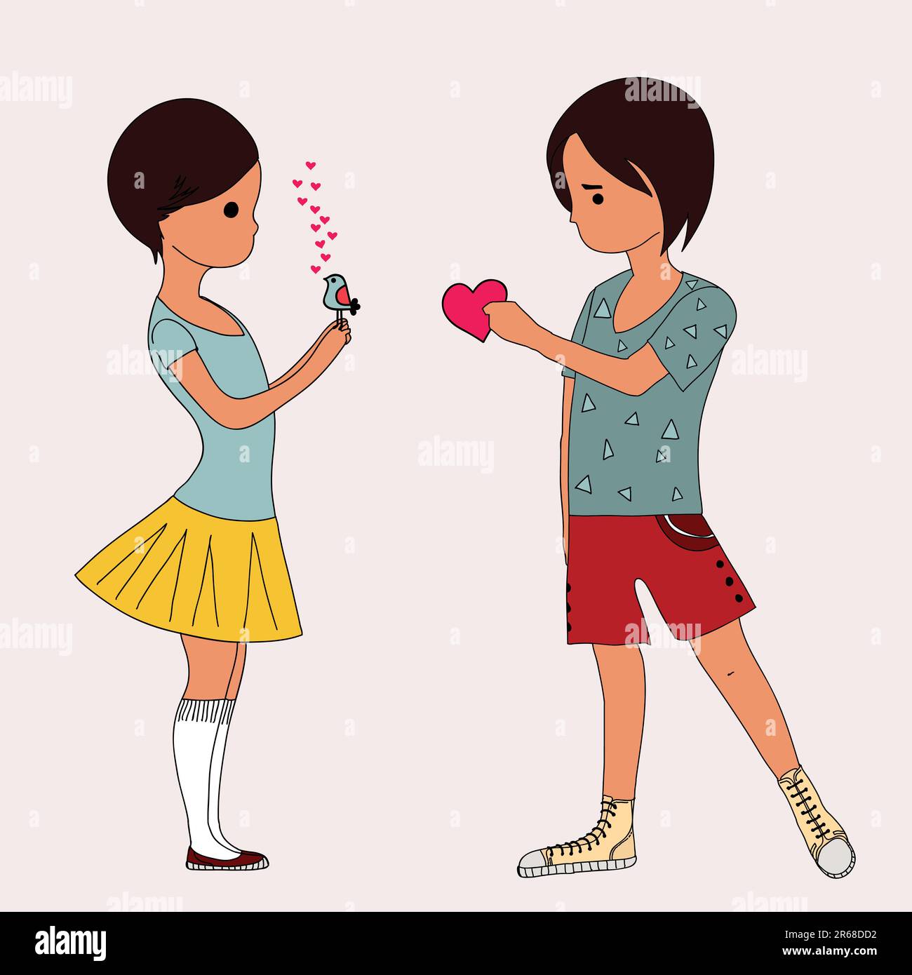 boy and girl love Stock Vector