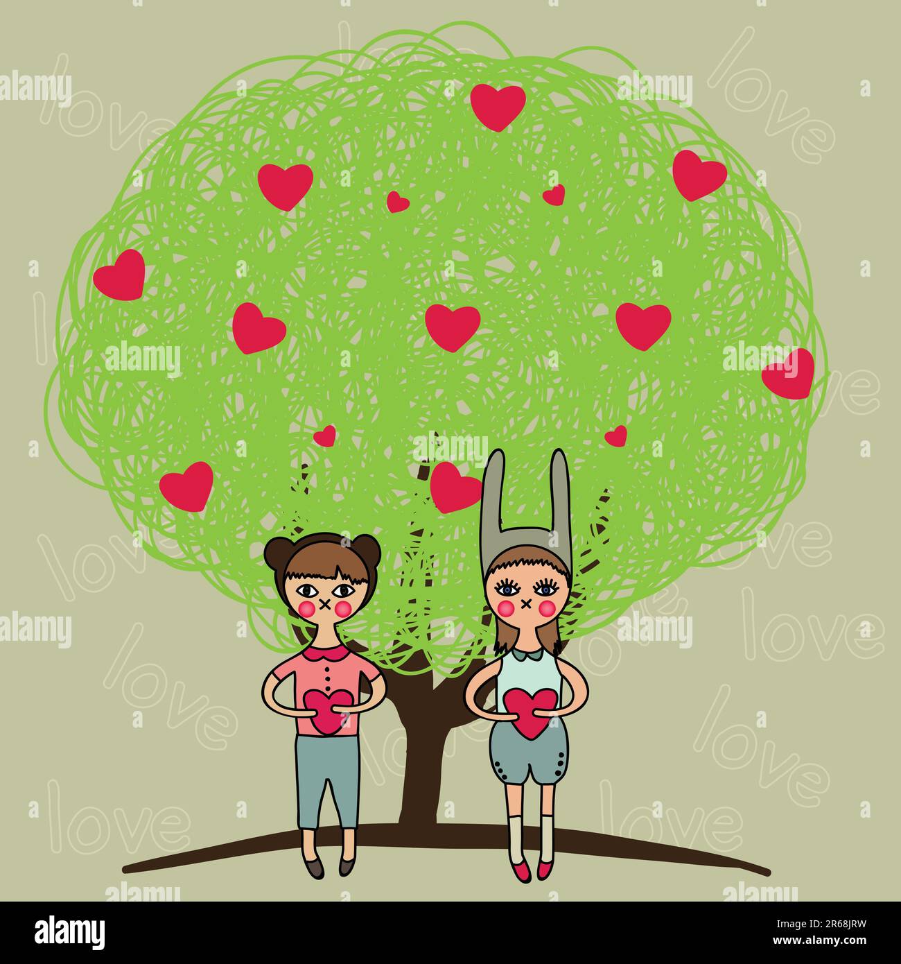 boy and girl love Stock Vector