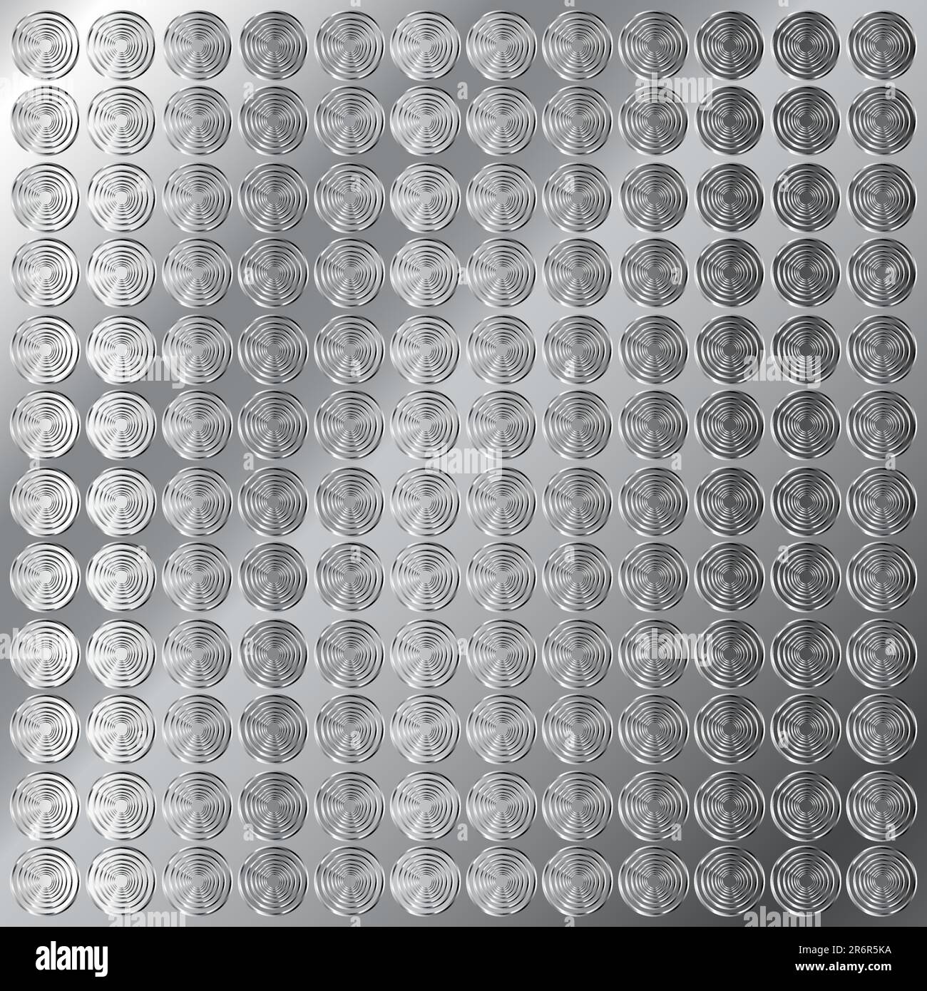 Vector illustration of stainless metal tiered small circle pattern background Stock Vector