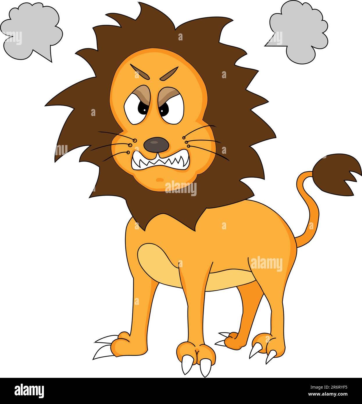 Illustration of A Cute Angry Lion Stock Vector