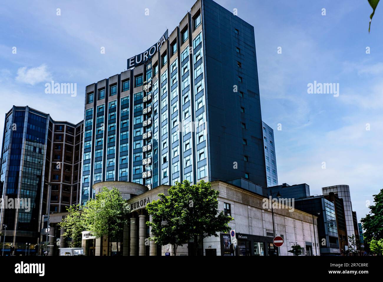 The Europa Hotel a 4 star hotel in the centre of Belfast, Northern Ireland. Part of the Hastings Hotel Group. Stock Photo