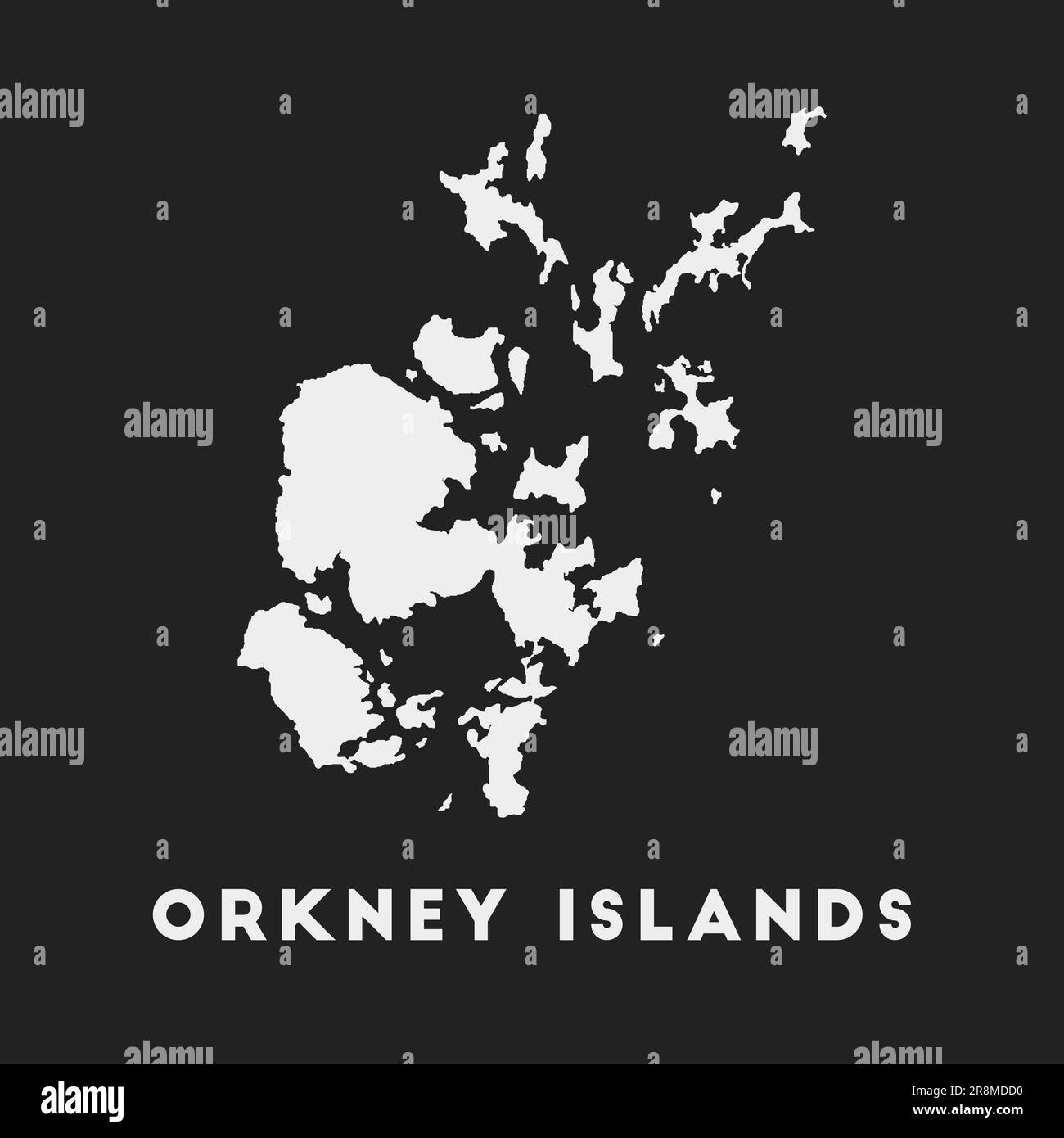 Orkney Islands icon. Island map on dark background. Stylish Orkney ...